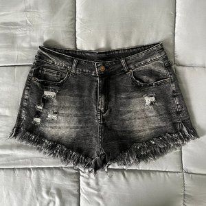 Black Jean Shorts | Large | New Without Tags